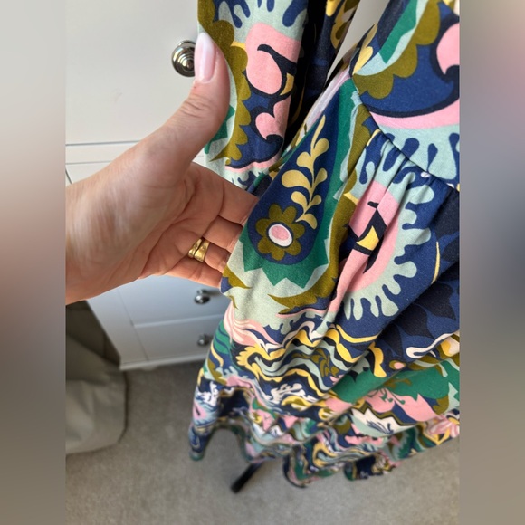 BODEN Sz 8 Tabitha Tiered Jersey Dress Colorful Like New - Picture 7 of 15